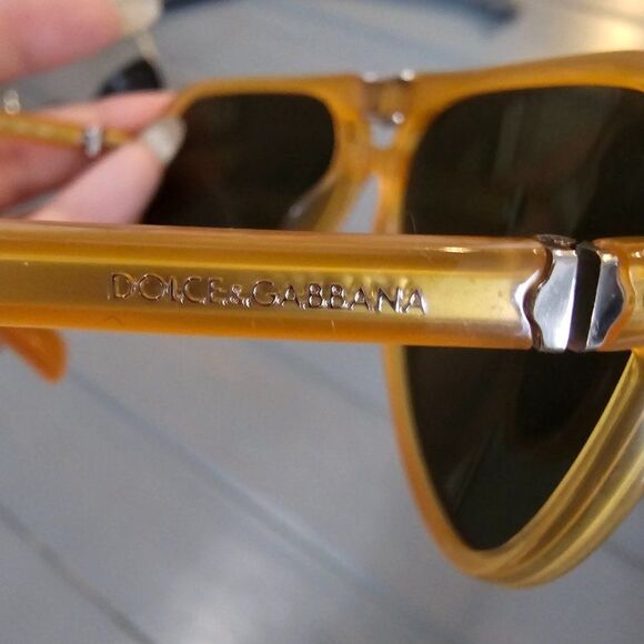 Dolce & Gabbana Yellow Acetate Black Lens Aviator Sunglasses DG4196 main image 6